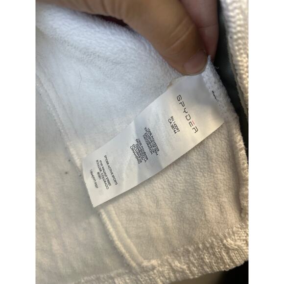 Spyder White Cream Cable Knit Full Zip Sweater Jacket Women’s Medium w/ Pockets - Picture 8 of 13